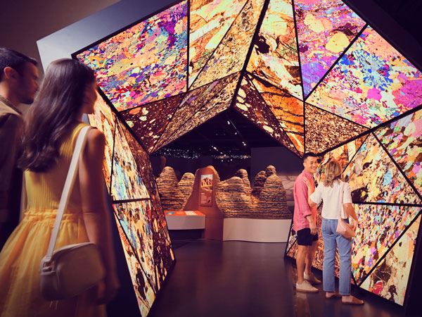 visitors exploring inside WA Museum Boola Bardip, Perth