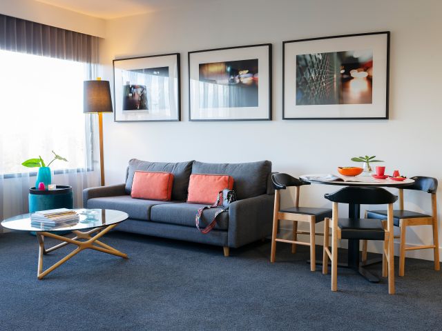 the living room at East Hotel Canberra