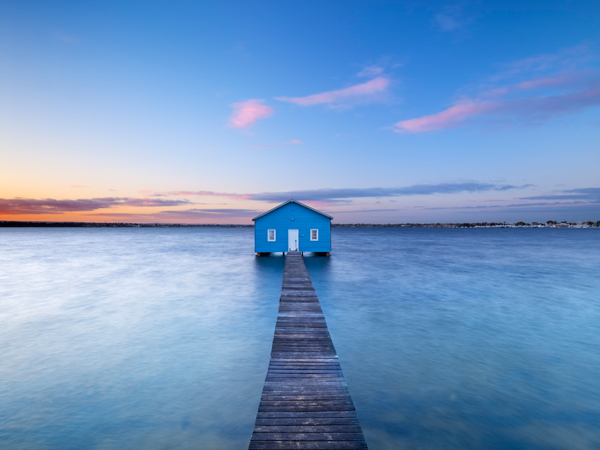 Matilda Bay Boathouse in Perth at sunrise