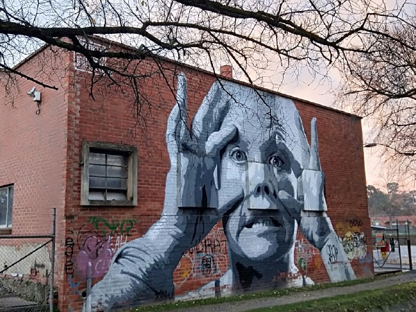 Mural art by Damien Mitchell at The Mill