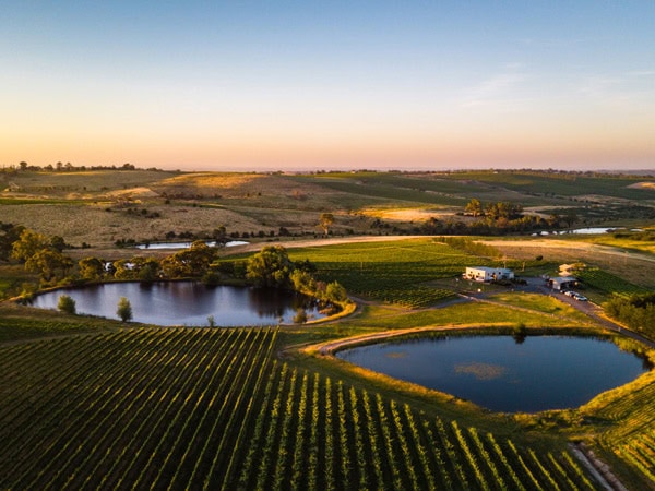 a scenic landscape at Nashdale Lane’s glampsite and cellar door