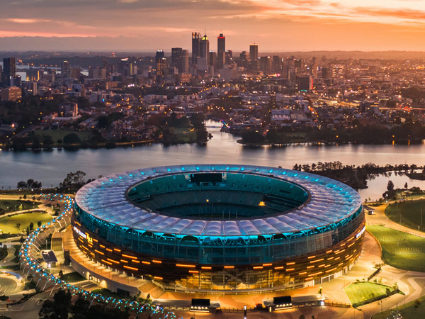an aerial view of the Optus Stadium