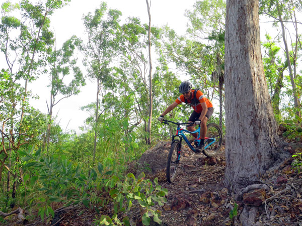 mountain biking at Charles Darwin National Park