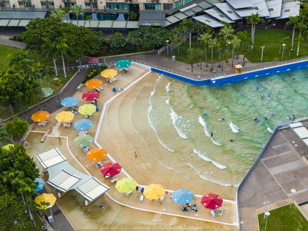 the wave pool at Darwin’s Waterfront Lagoon
