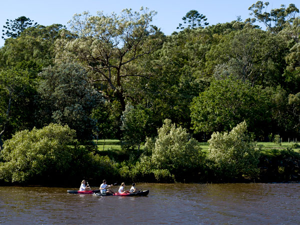 kayaking in Lake Ainsworth, Lennox Head