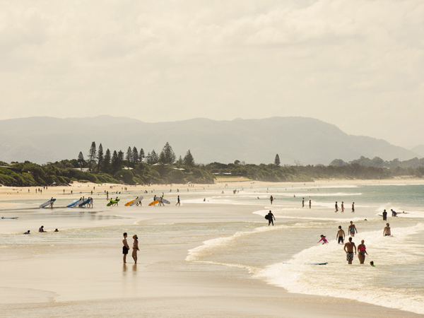 people enjoying at Main Beach, Byron Bay