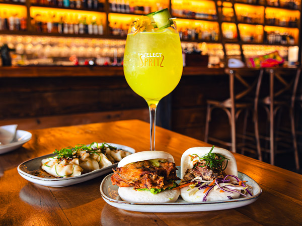 burgers and a glass of cocktail at Roy Hammond, Ballarat