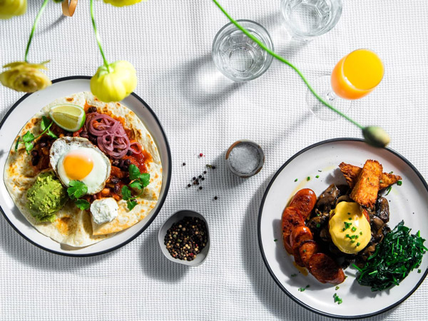 breakfast plates at The Turret Cafe, Ballarat