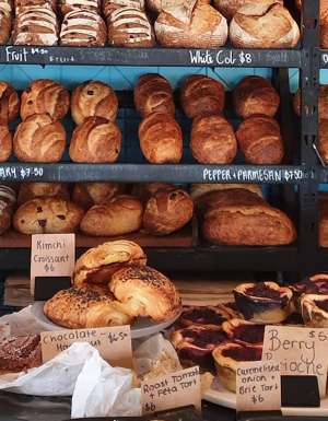bread on display at Kraken Sourdough, Jervis Bay