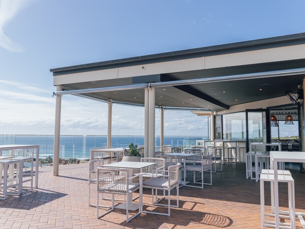 coastal views from the dining area at The Hillbar + Kitchen