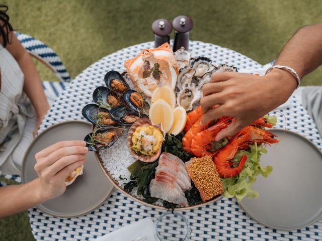 a seafood platter at Palisade Kitchen & Bar