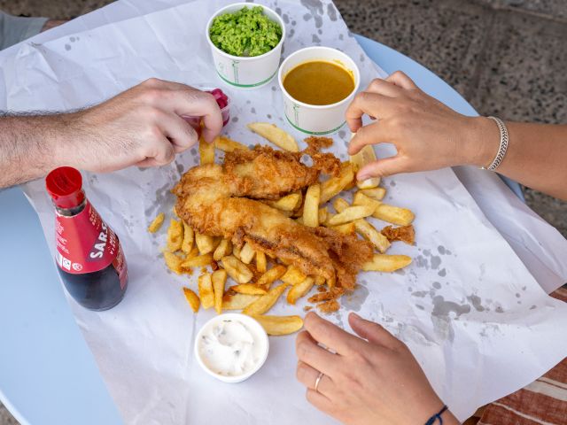 a spread of Rosie’s Fish & Chips, Wollongong