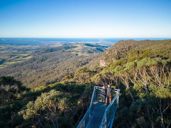 scenic hinterland views above Illawarra Fly Treetop Adventures, Knights Hill
