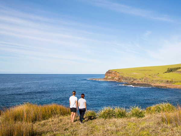 a couple enjoying the Kiama Coast Walk on the South Coast
