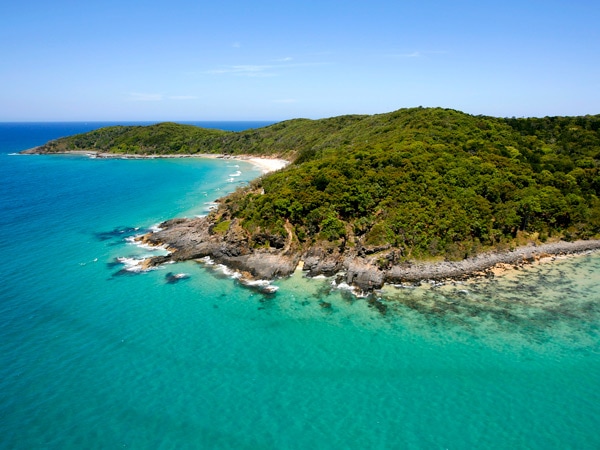 an aerial view of the sea at Noosa National Park