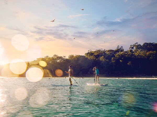 stand-up paddling at Tea Tree Bay, Noosa National Park