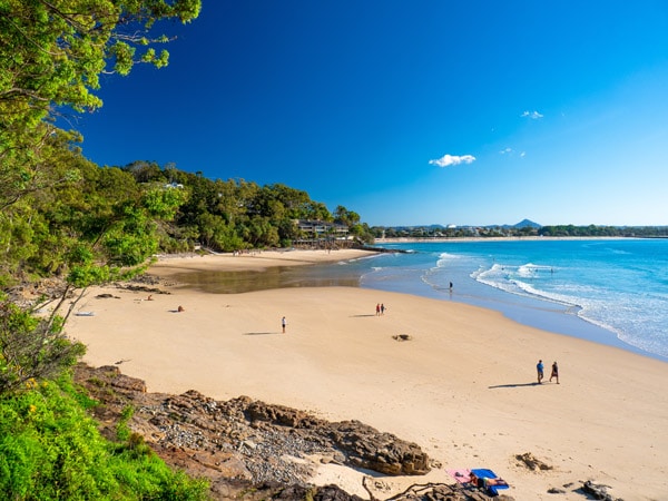 an overhead shot of Tea Tree Bay coastline, Noosa National Park