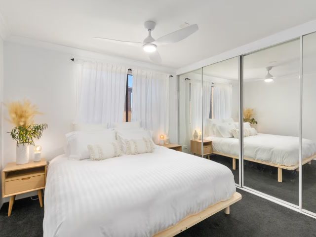 the bedroom interior at Easton’s Escape, Wollongong