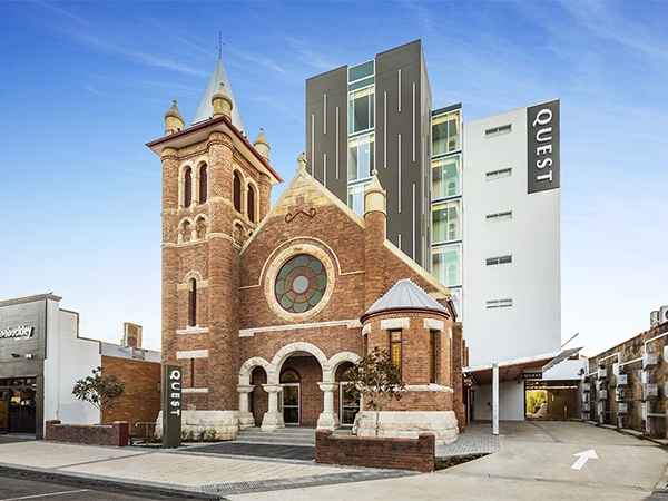 church facade of Quest Toowoomba 