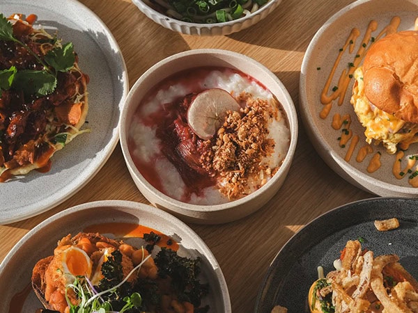 table spread of food at Sweet Talk Coffee toowoomba