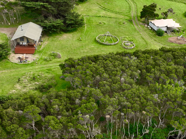 an aerial view of The Sheltered Glamping Co, Phillip Island