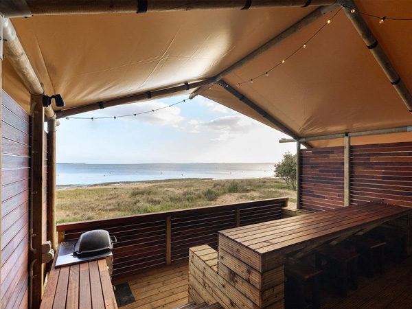 scenic sea views from a tent at NRMA Phillip Island Holiday Park
