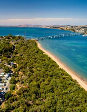an aerial beach view at BIG4 Ingenia Holidays Phillip Island
