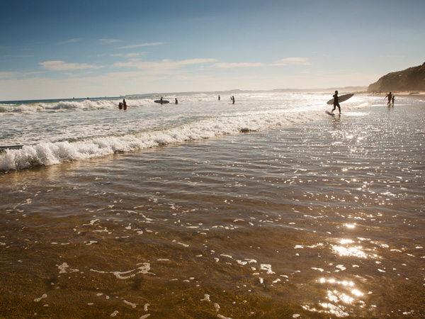surfers at Surf Beach, Phillip Island.