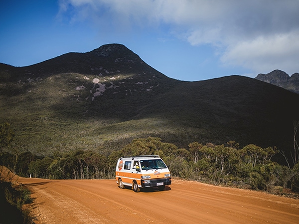 Hippie Camper in the outback