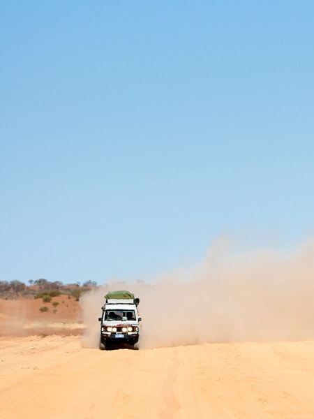 A 4WD driving on sand