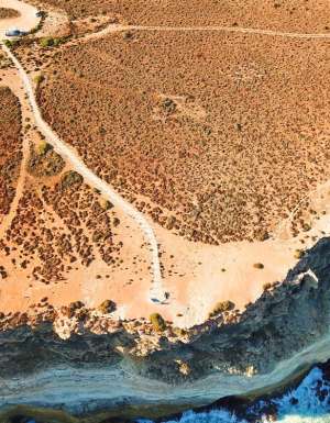 Aerial view of sea cliffs of the Great Australian Bight