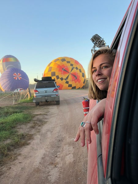 Hot air balloon pilot Georgia Croft