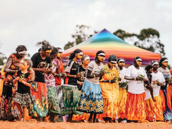 Gumatj women dancing at Garma Festival