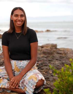Proud Yolngu woman Liandra-Gaykamangu-in-Milingimbi in East Arnhem Land