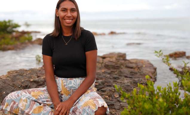 Proud Yolngu woman Liandra-Gaykamangu-in-Milingimbi in East Arnhem Land