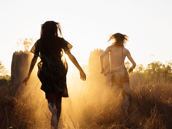 Joshua Morris and Shadeene Evans wear the Boonkaj collection by Waringarri Aboriginal Arts, Country to Couture