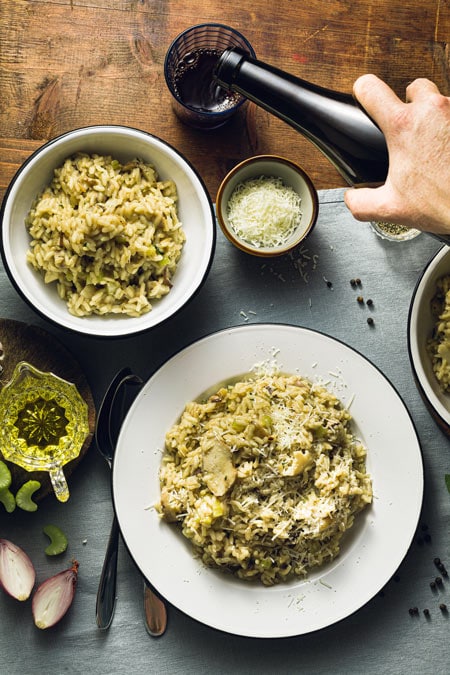 Multiple servings of Italian risotto