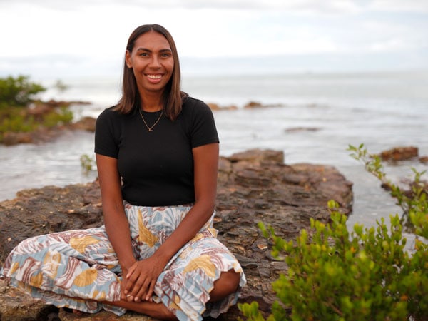 Proud Yolngu woman Liandra-Gaykamangu-in-Milingimbi in East Arnhem Land