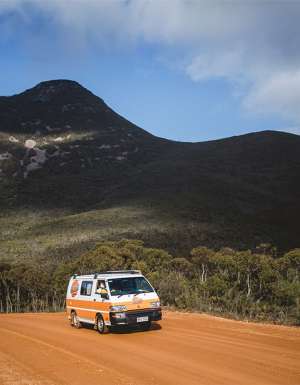 Hippie Camper in the outback