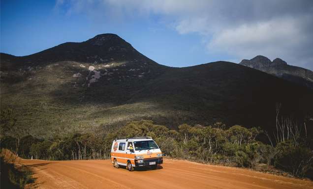 Hippie Camper in the outback