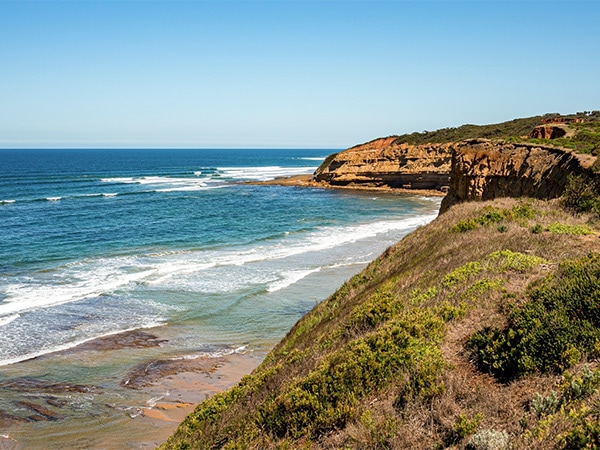 the cliffs at Jan Juc Beach, Torquay