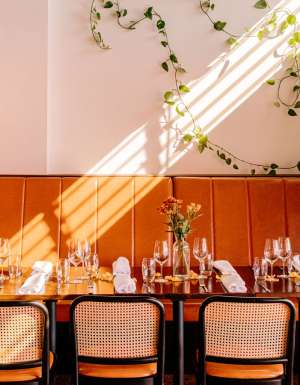 the light-filled dining space at El Ocaso, Yamba