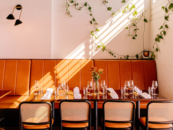 the light-filled dining space at El Ocaso, Yamba