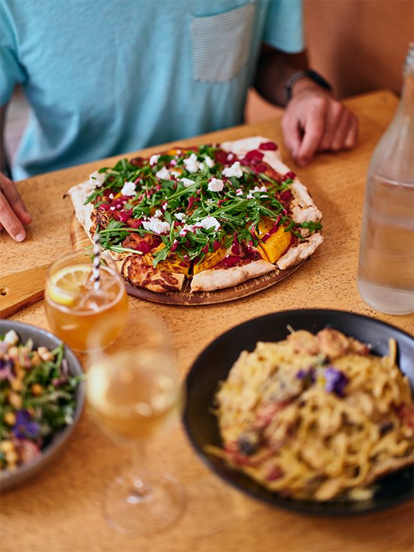 Pizza and pasta at Frankies On Rotto