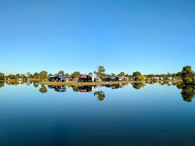 the Burrum River in front of Trinity Islands Holiday Park