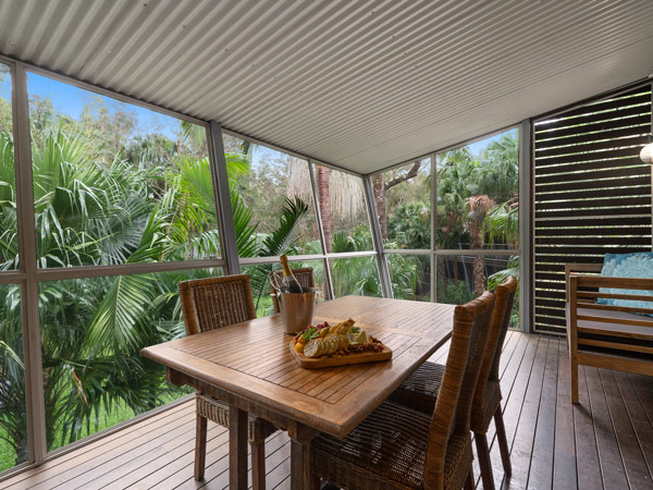 the dining area with nature views at Angourie Resort