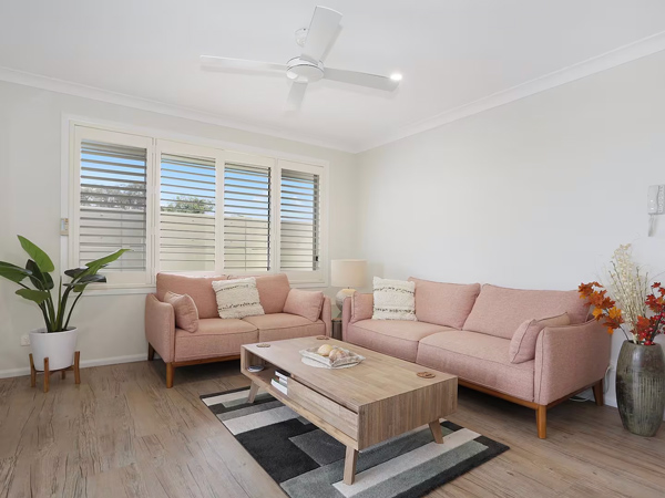 the living room interior of The White House Yamba