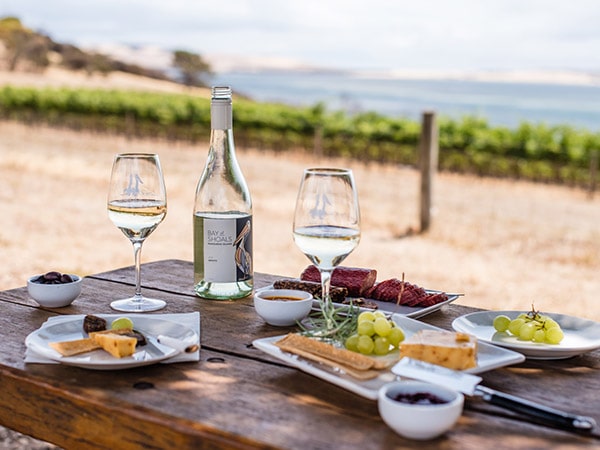 Lunch with wine pairing at Bay of Shoals Wines, Kangaroo Island, South Australia 