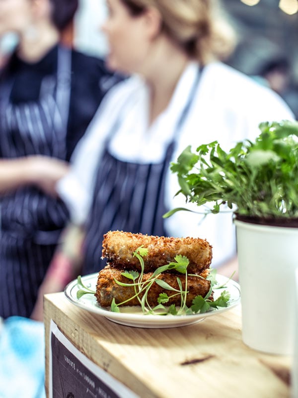 Chef and plated meal at Taste Great Southern Aussie food and wine festival