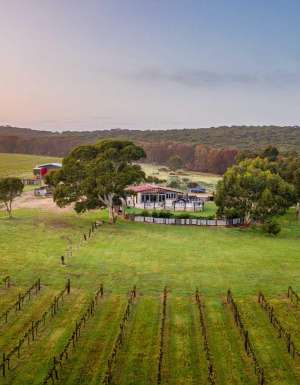 Aerial view of False Cape Wines in Kangaroo Island, South Australia